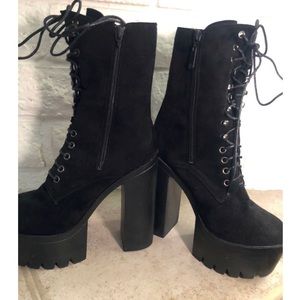 Platform Black Boots